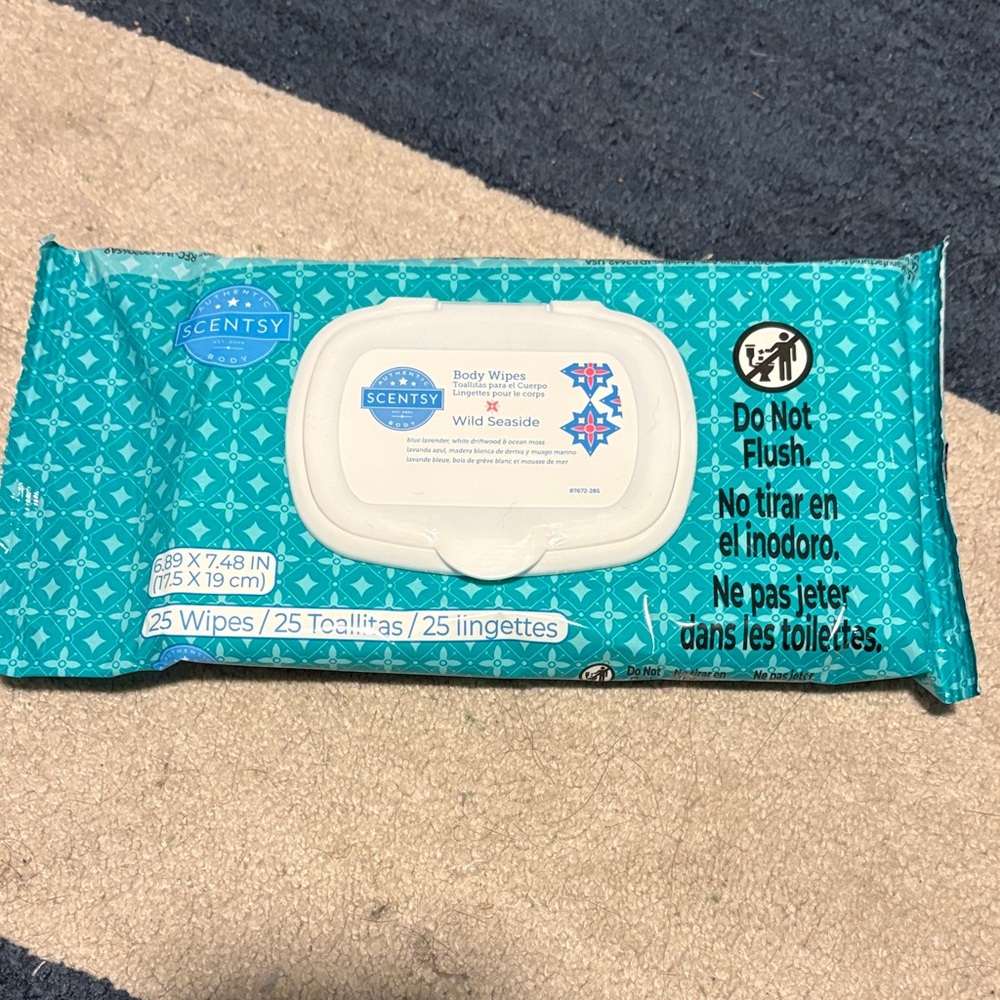 Scentsy Wild Seaside Teal Body Wipes
